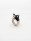 hand painted porcelain ring animal cat