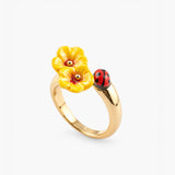 FacetoFace Hibiscus and Ladybug Ring