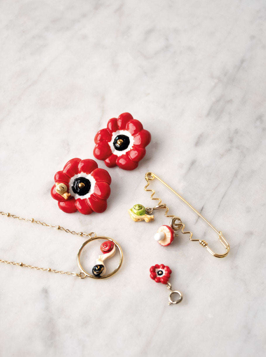 Nach(ナッシュ) chouettes et feuilles d'or ピアス 楽天市場