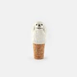 Bouchon de bouteille upcyclé - Shih Tzu Blanc