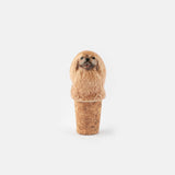 Bouchon de bouteille upcyclé - Shih Tzu marron