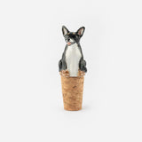 Bouchon de bouteille upcyclé - Chihuahua noir