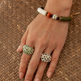 Bague léopard blanc & doré