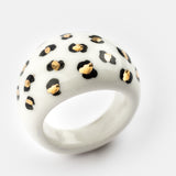 Bague léopard blanc & doré