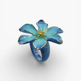 Anillo de porcelana jazmín azul
