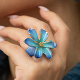 Anillo de porcelana jazmín azul