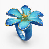 Anillo de porcelana jazmín azul