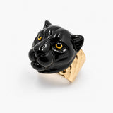 Black Panther Hammered Ring
