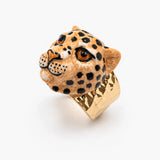 Leopard hammered ring