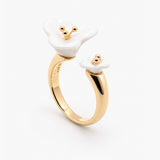 Anillo FaceToFace buganvilla blanco