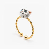 Anillo trenzado de gato atigrado