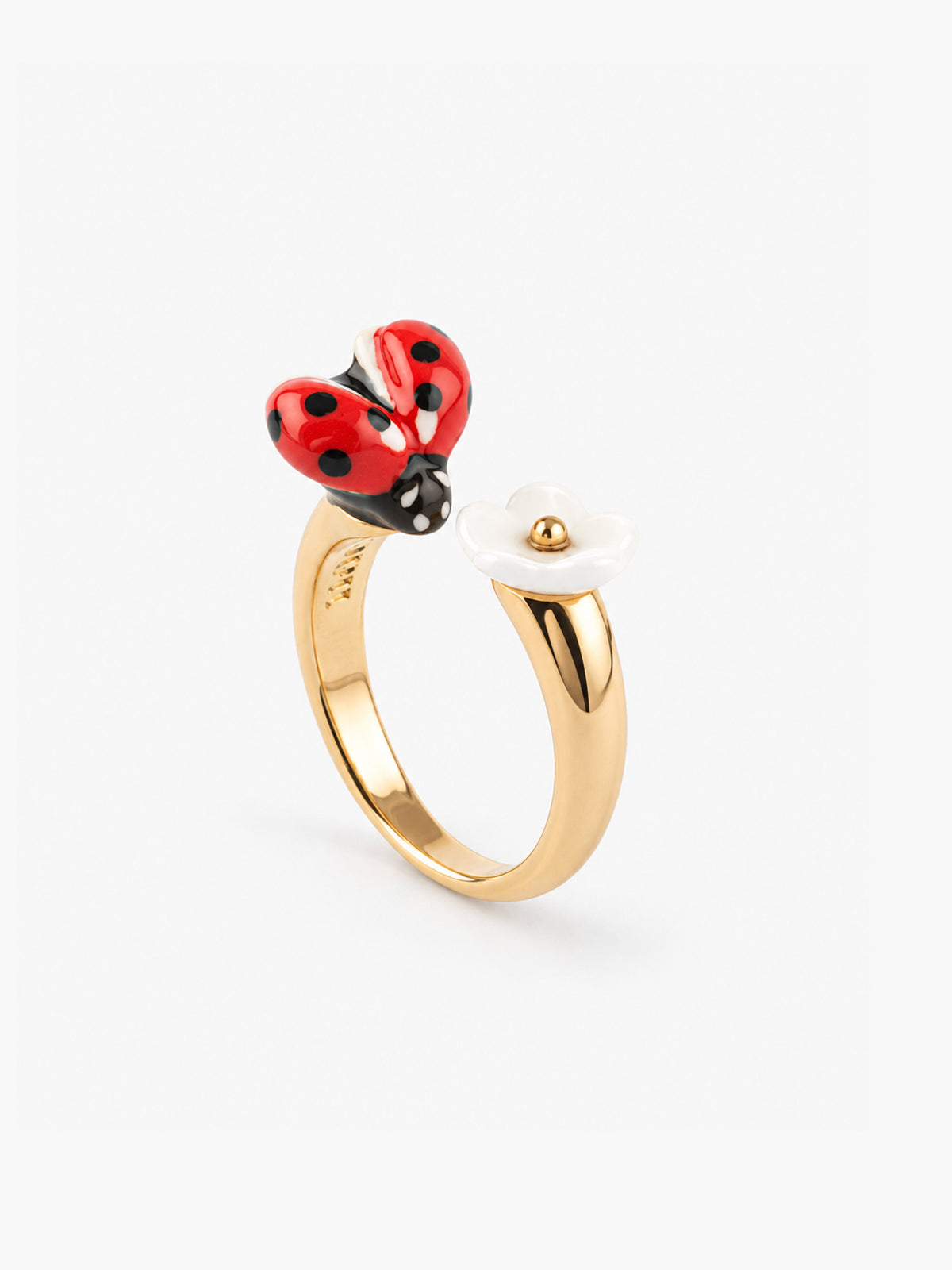 FaceToFace Ladybug & White Flower Porcelain Ring – NACH BIJOUX