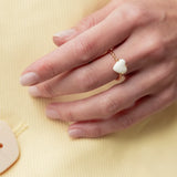 Bague torsadée ajustable cœur - Des mots d'amour