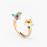 FaceToFace ring with blue bird and pear blossom