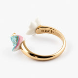 FaceToFace ring with blue bird and pear blossom