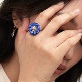 Bague chardon bleu