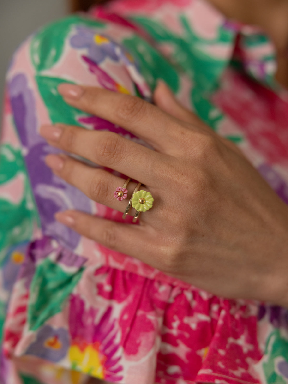 Bague spirale à fleurs