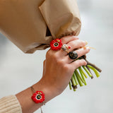 Red anemone ring