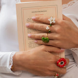 Red anemone ring