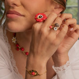 Snail on hazel leaf bracelet