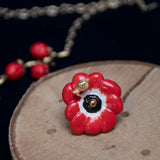 Red anemone ring