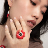 Red anemone ring