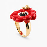 Anillo anémona rojo