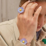 Purple Anemone Flower Ring