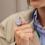 Purple Anemone Flower Ring