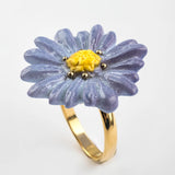 Purple Anemone Flower Ring