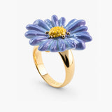 Anillo flor anémona azul