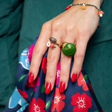 Green snail ring