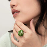 Green snail ring