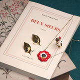 Red Anemone Flower Necklace