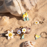 Collier Oiseaux Amoureux – Paruline Bleues
