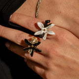 Bague fleur d'Erine et léopard