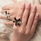 Bague fleur d'Erine et léopard