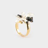 Bague fleur d'Erine et panthère
