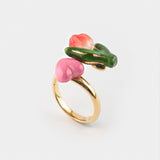 Bague Tulipe rouge et cœur