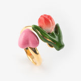 Bague Tulipe rouge et cœur