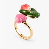 Bague Tulipe rouge et cœur