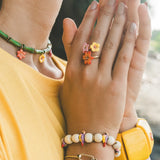 Bague multi fleurs tropicales