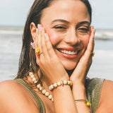 Bracelet oiseau diamant de Gould et perles