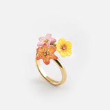 Bague multi fleurs tropicales