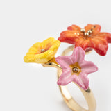Bague multi fleurs tropicales