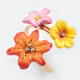 Bague multi fleurs tropicales