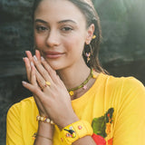 Tropical stretch cuff bracelet