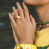 Tropical stretch cuff bracelet