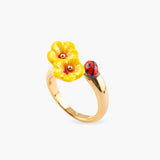Bague FacetoFace hibiscus et coccinelle