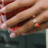 FacetoFace strawberry and flower ring